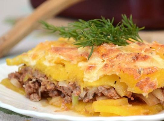 Тыквенная запеканка с мясом фото